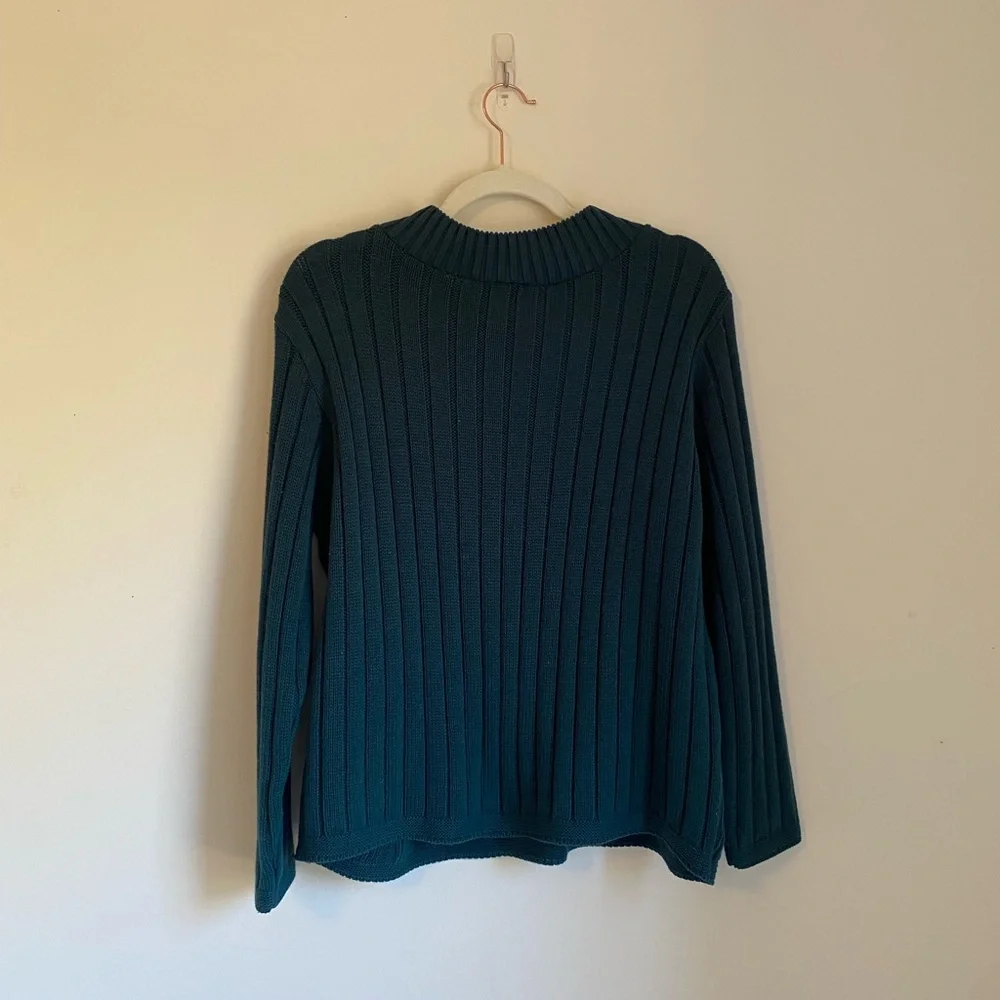 Vintage forest green mock neck sweater - Picture 5 of 8